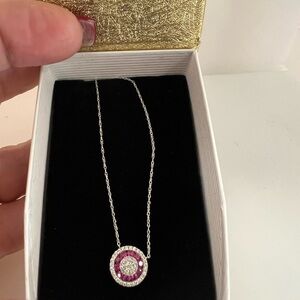 14kt w/g ruby diamond necklace .45cts SI2 g-h 🎁